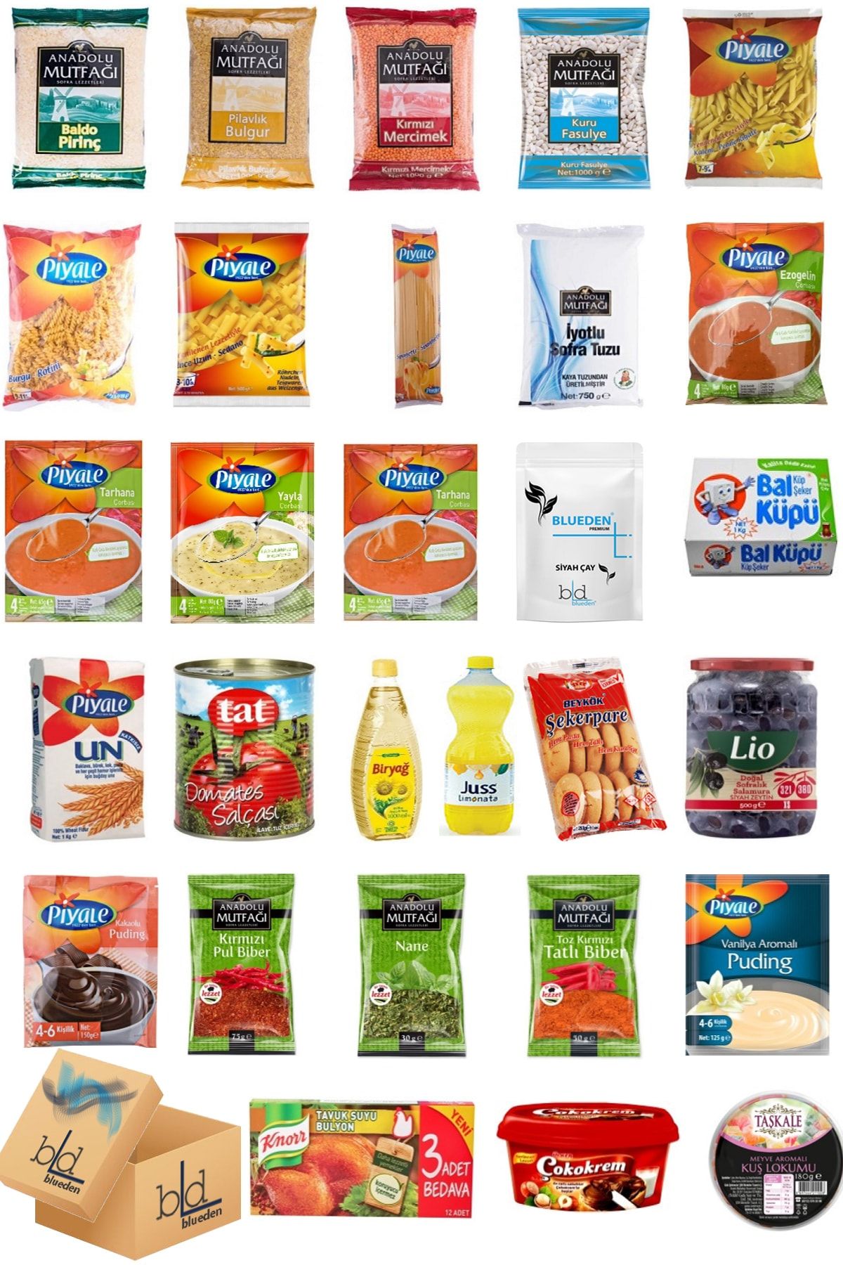 Ramazan Paketi Ramazan Kumanya Yardım Erzak Kolisi 29 Parça 10 Nolu Paket - Blueden