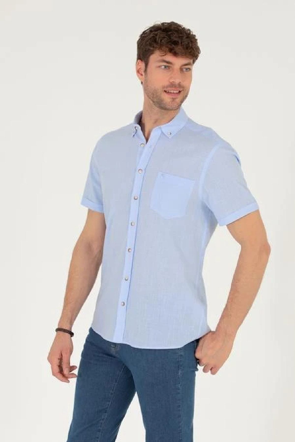 Pierre cardin short sleeve dress shirts top