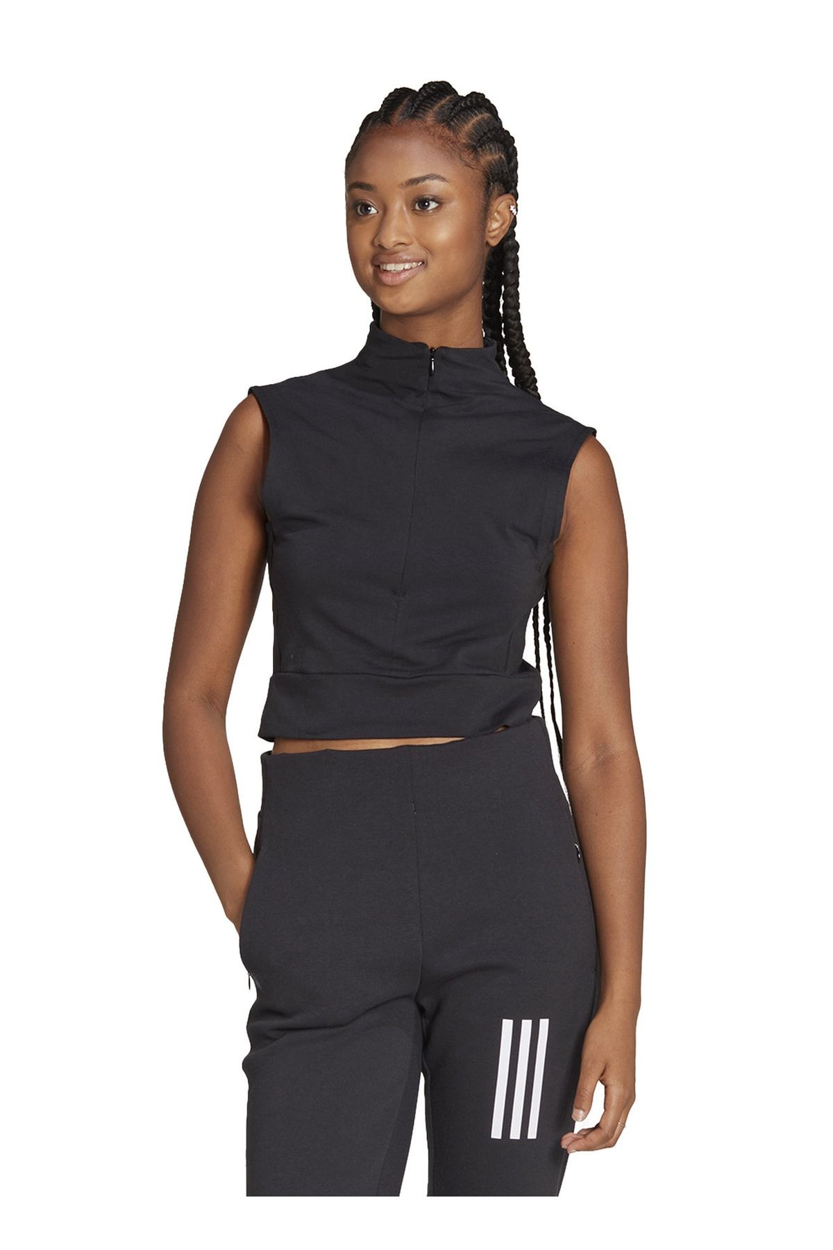 adidas Crew Neck Plain Black Women s T shirt Hn5739 W Mv Sl Cr T