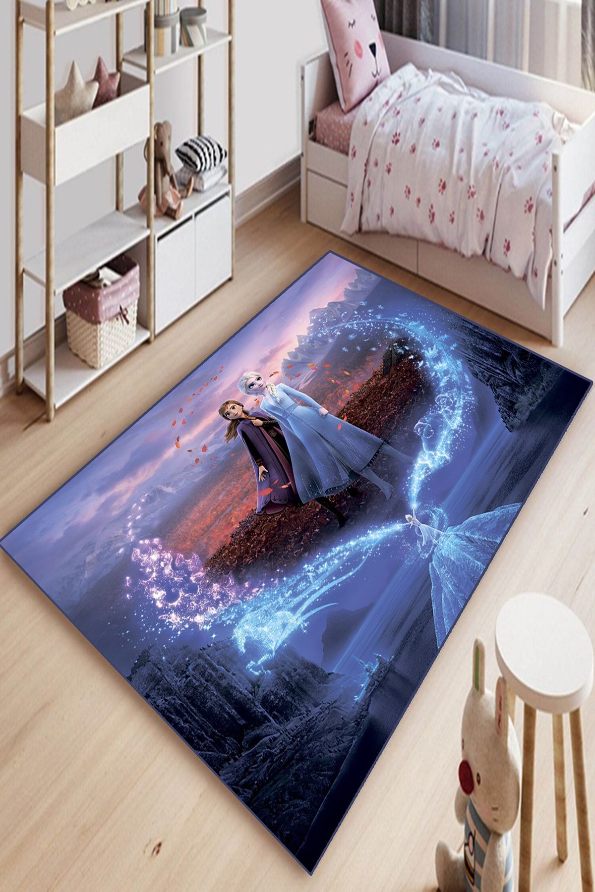 Rivolli Elsa Anna Frozen Dijital Baskılı Kaymaz Taban Yıkanabilir Çocuk Odası Halısı