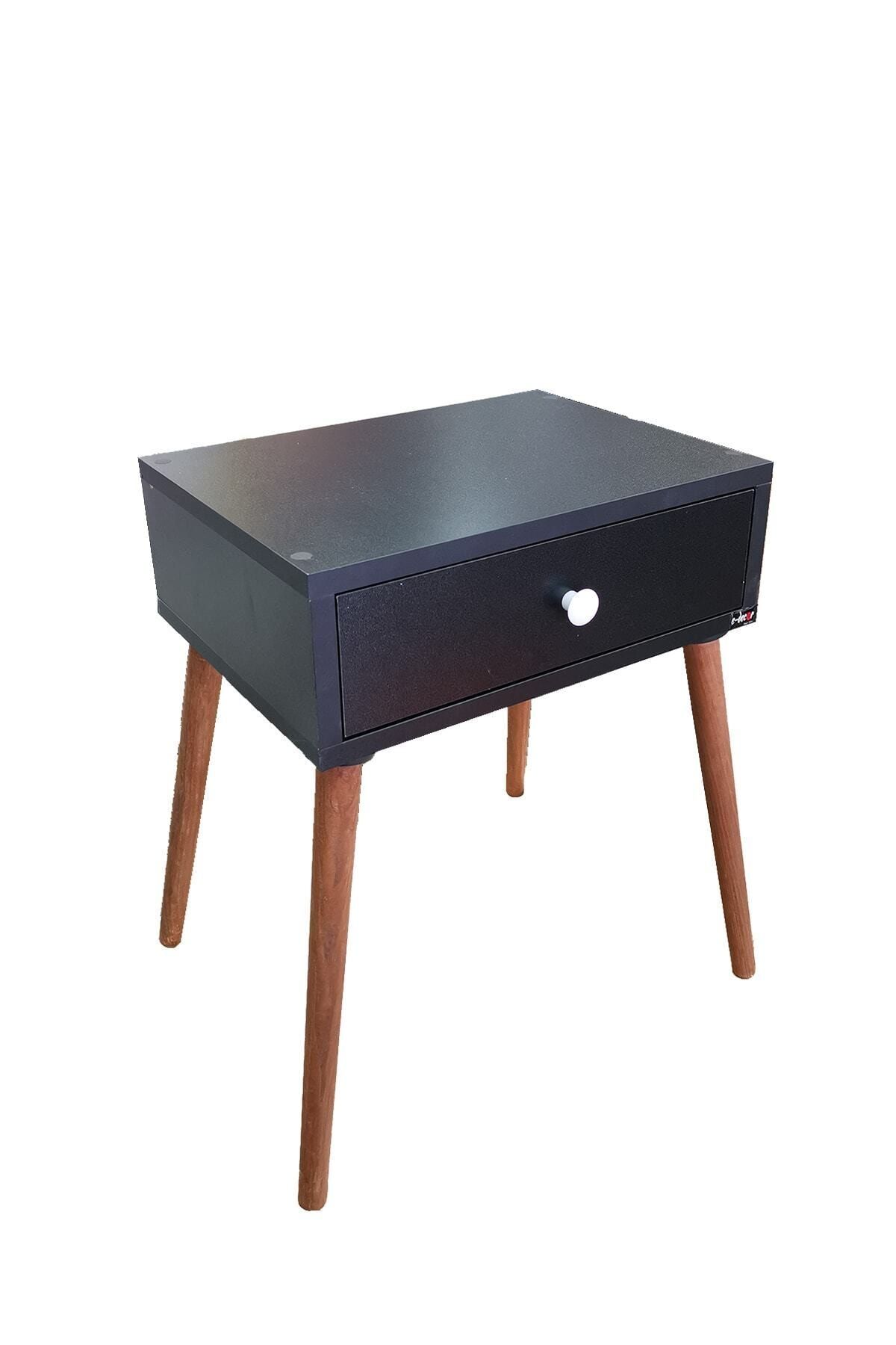 edecor Komodin Retro Siyah