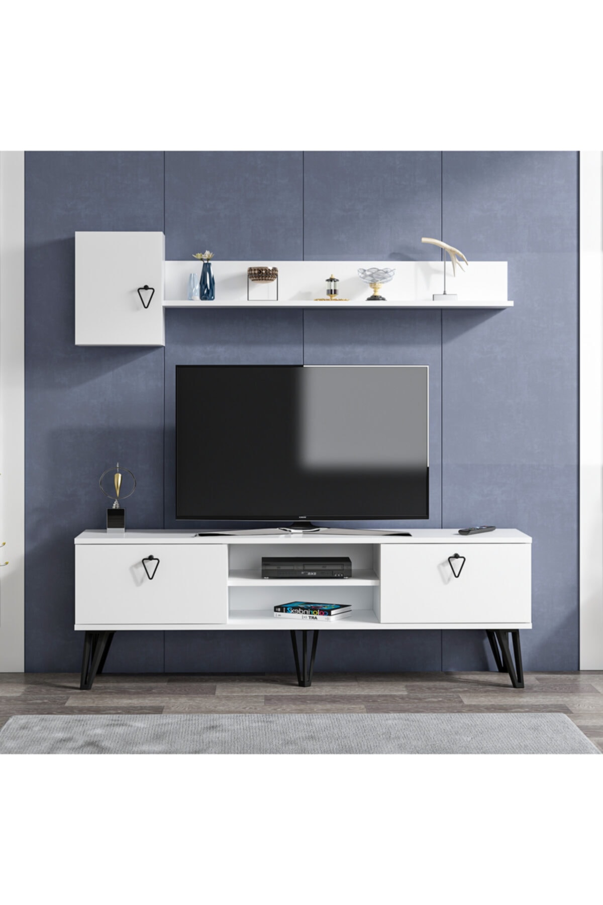 DemonteDekor Beyaz Tanjant Tv Ünitesi