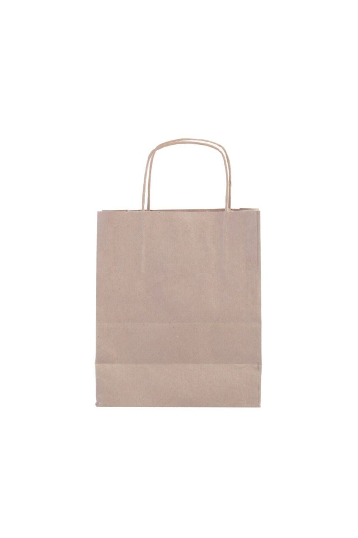 PAKETPARTİ Büküm Saplı Kraft Kağıt Çanta 25'li 20x10x22