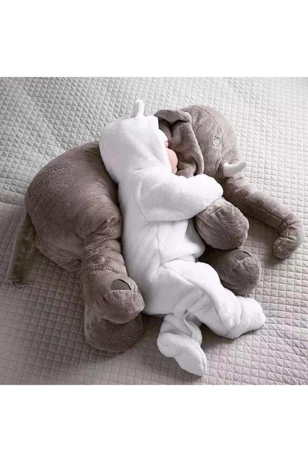 PapatyamPartiEvi Gri Uyku Arkadaşım Peluş Fil 65 cm