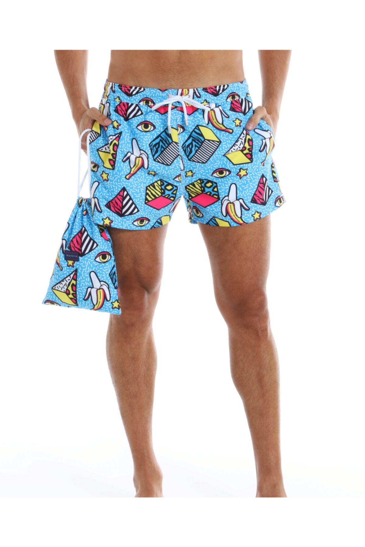 Whitefin Unisex Deniz Şortu - Happy Summer