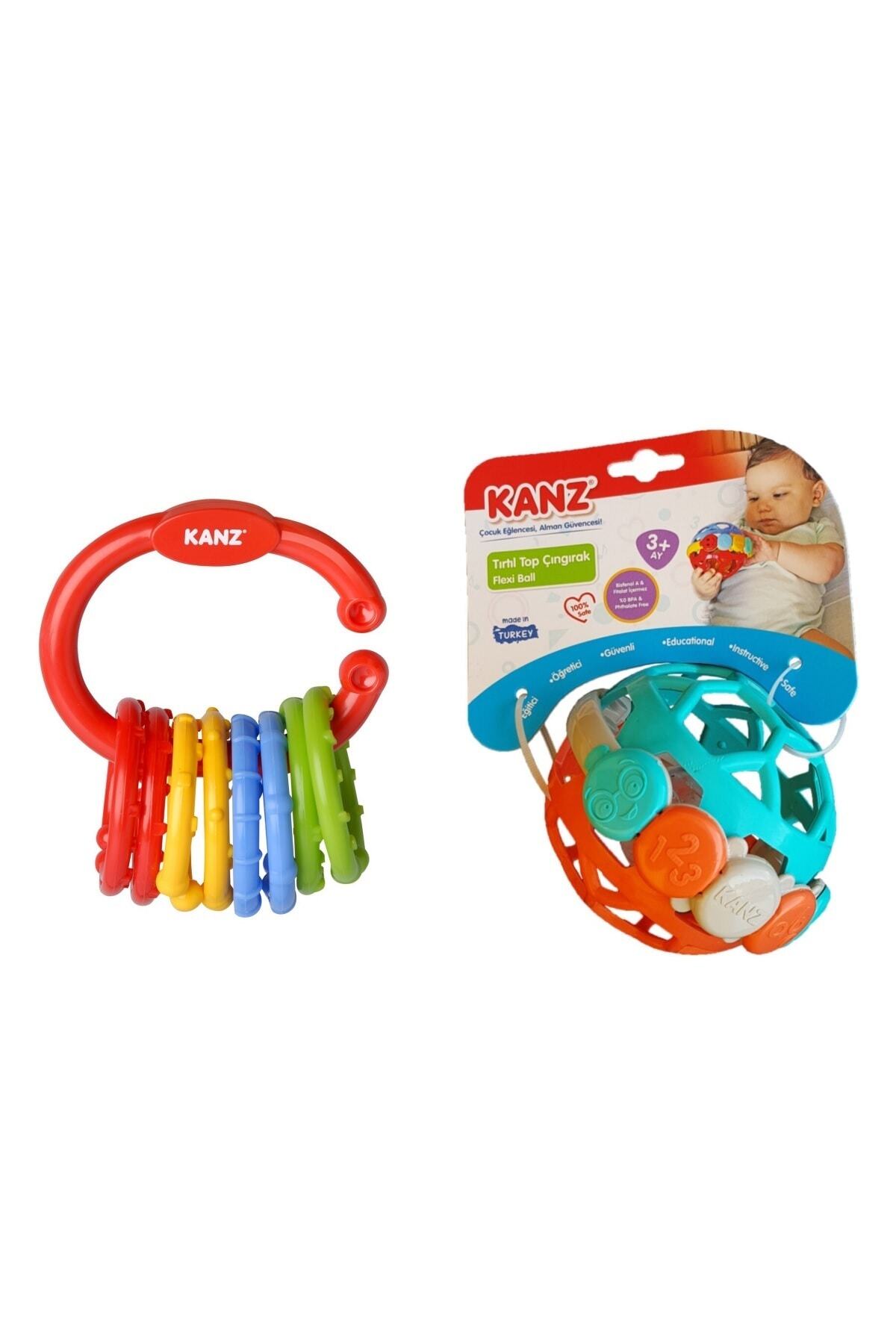 Kanz Oyuncak Kanz Sevimli Tırtıl Top Çıngırak + Sevimli Halka Çıngırak