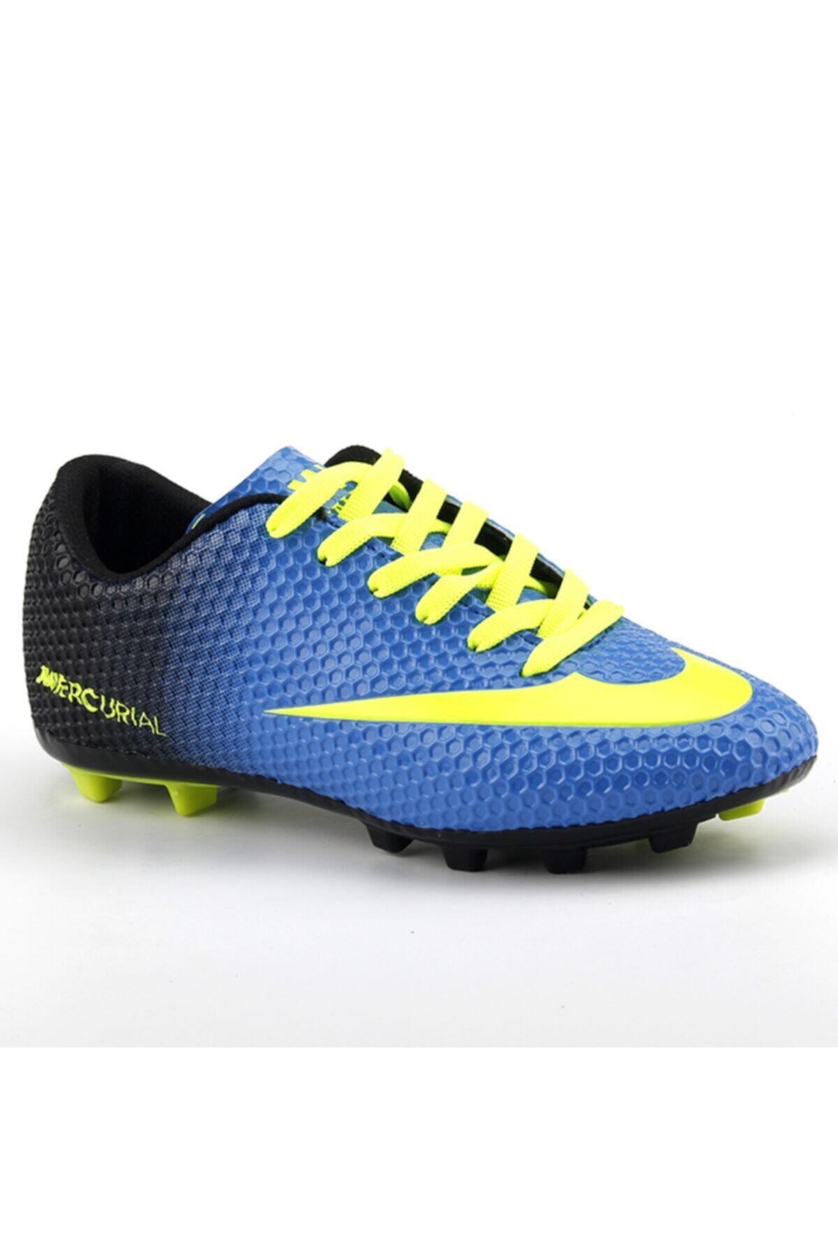 Walked Erkek Mavi Sarı Çim Futbol Spor Ayakkabı 401