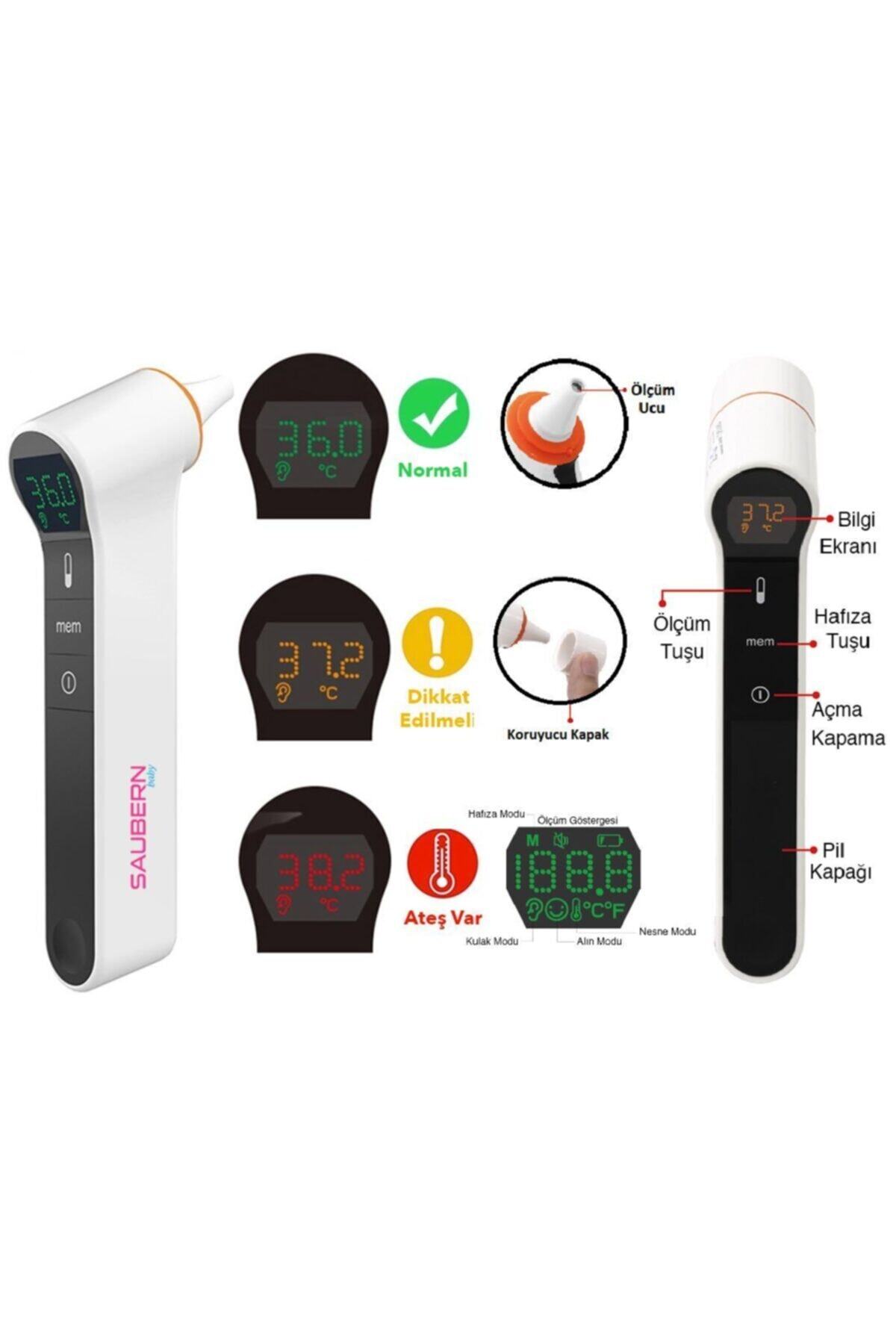 SAUBERN BABY Bnt9603 Temassız Alından Ateş Ölçer Kulaktan Ateş Ölçer