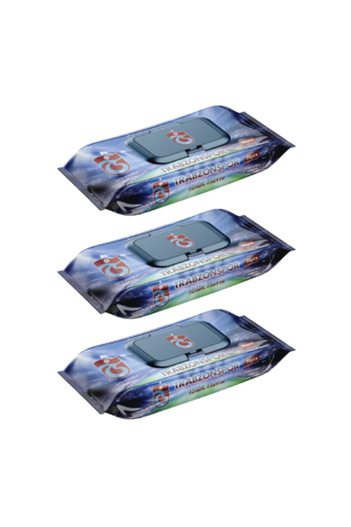 Trabzonspor Taraftar Islak Mendil 56lı Lisanlı Ürün 3lü Paket
