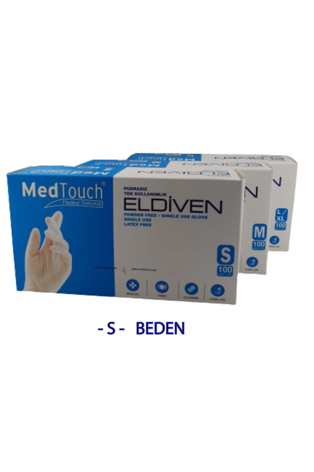 Medtouch Şeffaf Pudrasız Eldiven (100'lü) S Paket