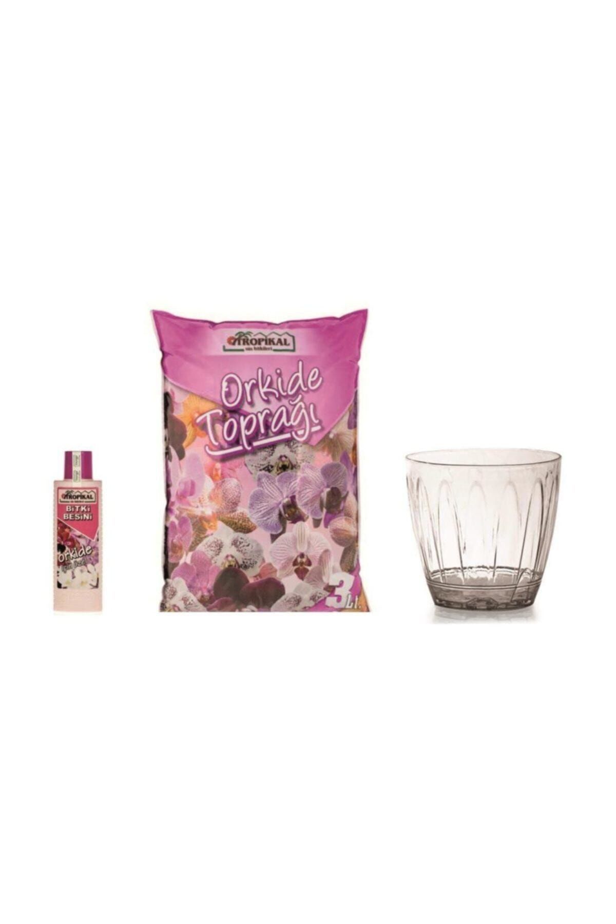 TROPİKAL Orkide Toprağı, Orkide Saksısı (1.5l) Ve Orkide Besini 3lü Seti