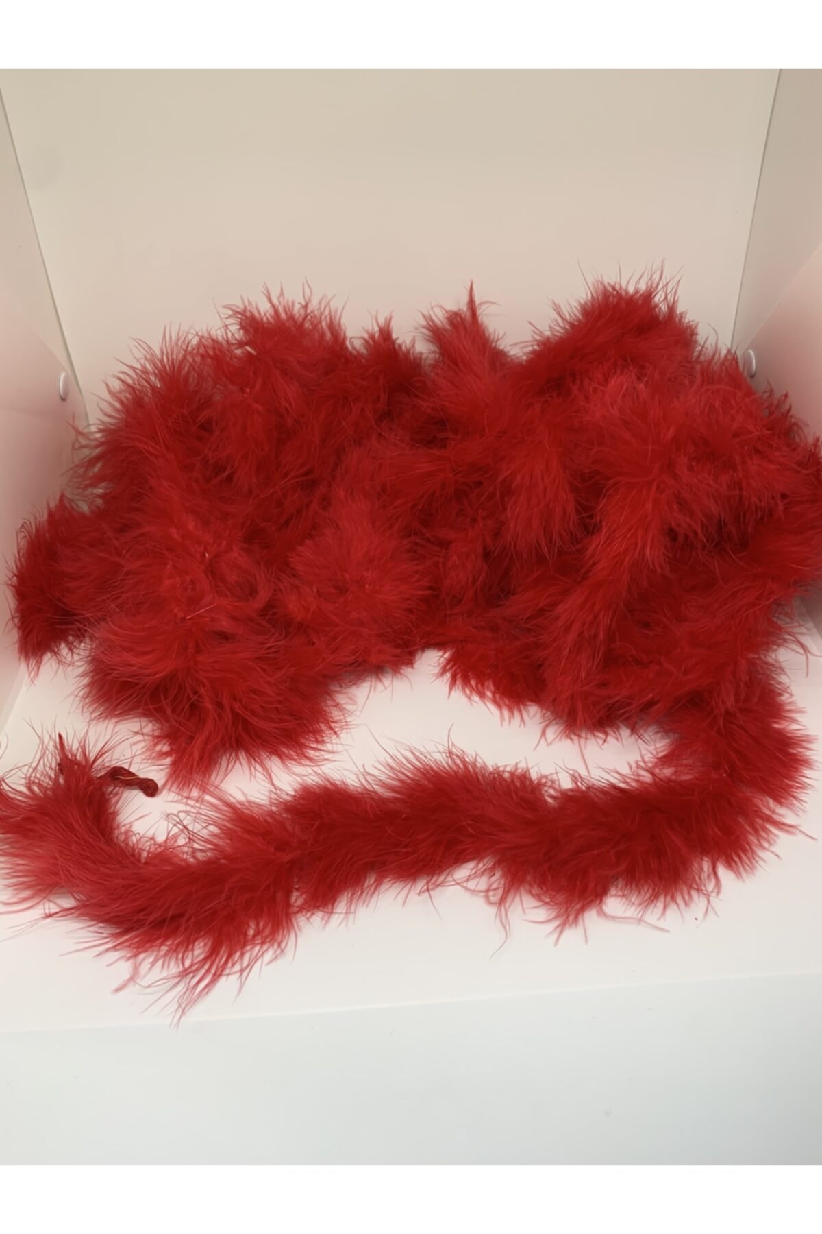 Rengarenk tuhafiye ve hobi Kırmızı Tilki Tüy 1mt