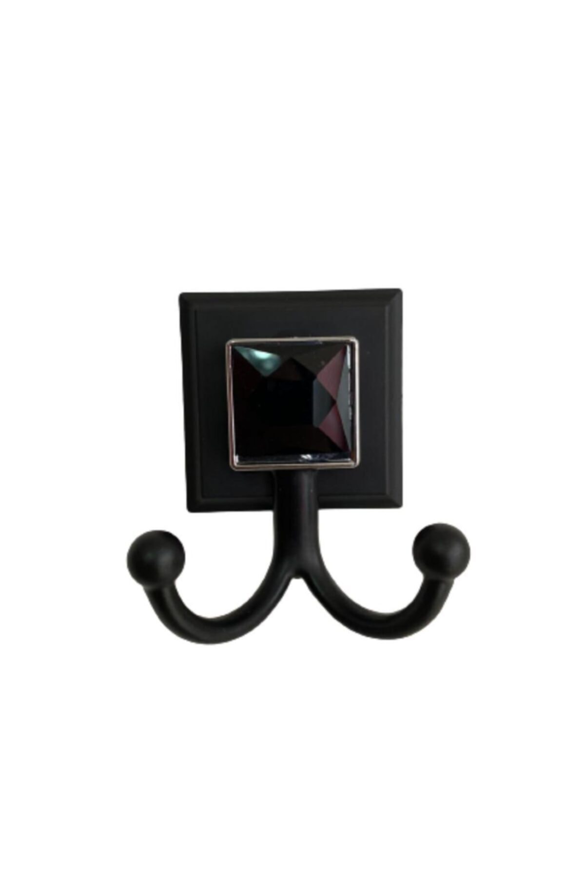 Comfitto Kare Yapışkanlı Lüks Siyah Banyo Askısı- Lavabo Havlu Askı 1 Adet Siyah