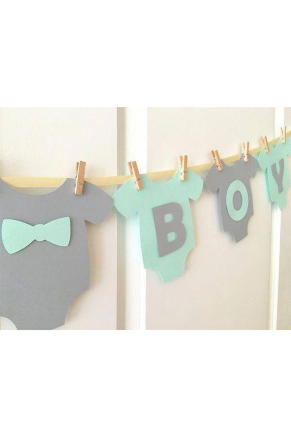 Colorofstory Gri Yeşil Baby Boy Banner