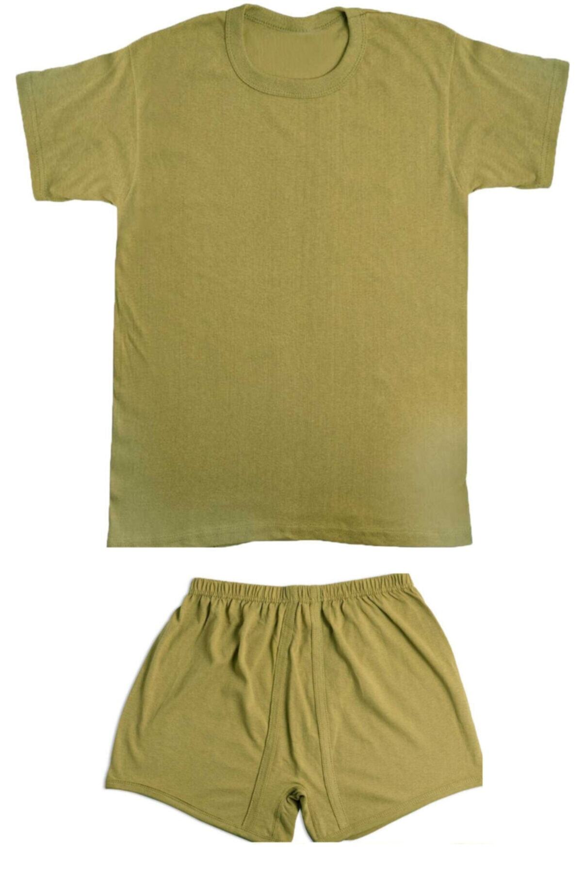 SİNGLE SWORD Erkek Askeri Yarım Kol Fanila + Boxer Paçalı Don Seti