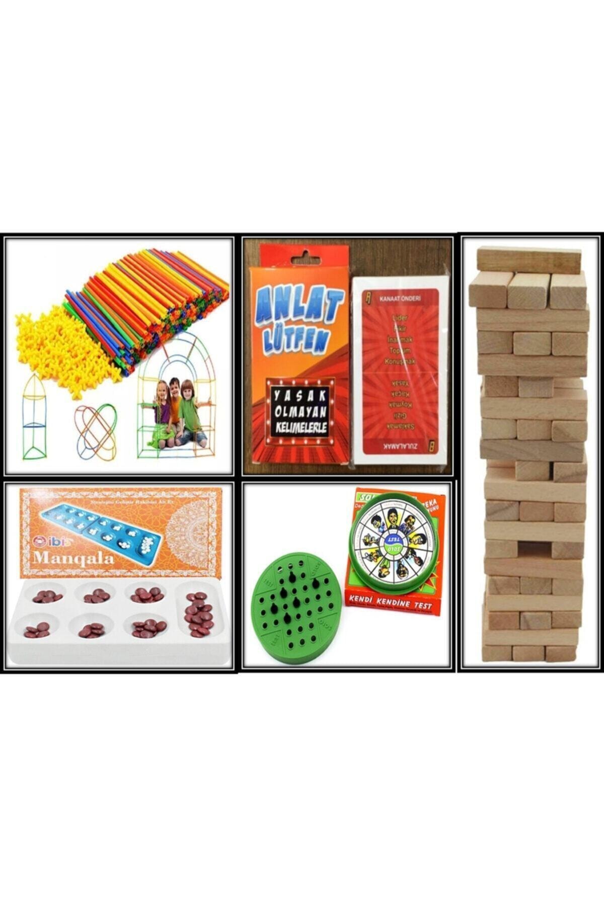 TOMBİX Bambu Çubukları 300 Parça - Lütfen Anlat - Solo Test - 54 Parça Jenga - Mangala Oyunu