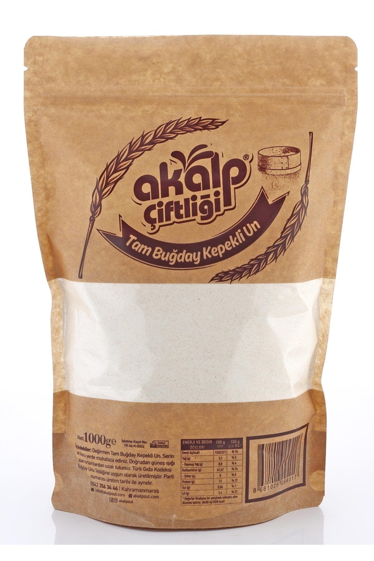 Akalp Gurme Akalp Tam Buğday Kepekli Un 1000 Gr