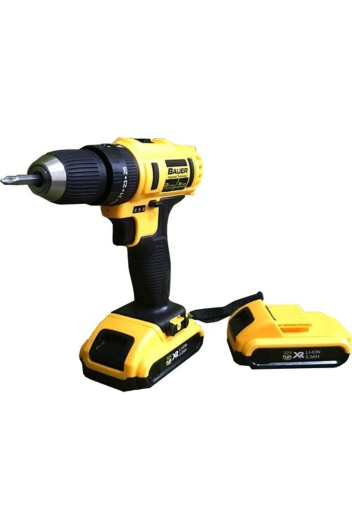 BAUER 20 Volt 3,0 Ah Li-on Çantalı Çift Akülü Şarjlı Darbesiz Matkap Vidalama Oa20v3as