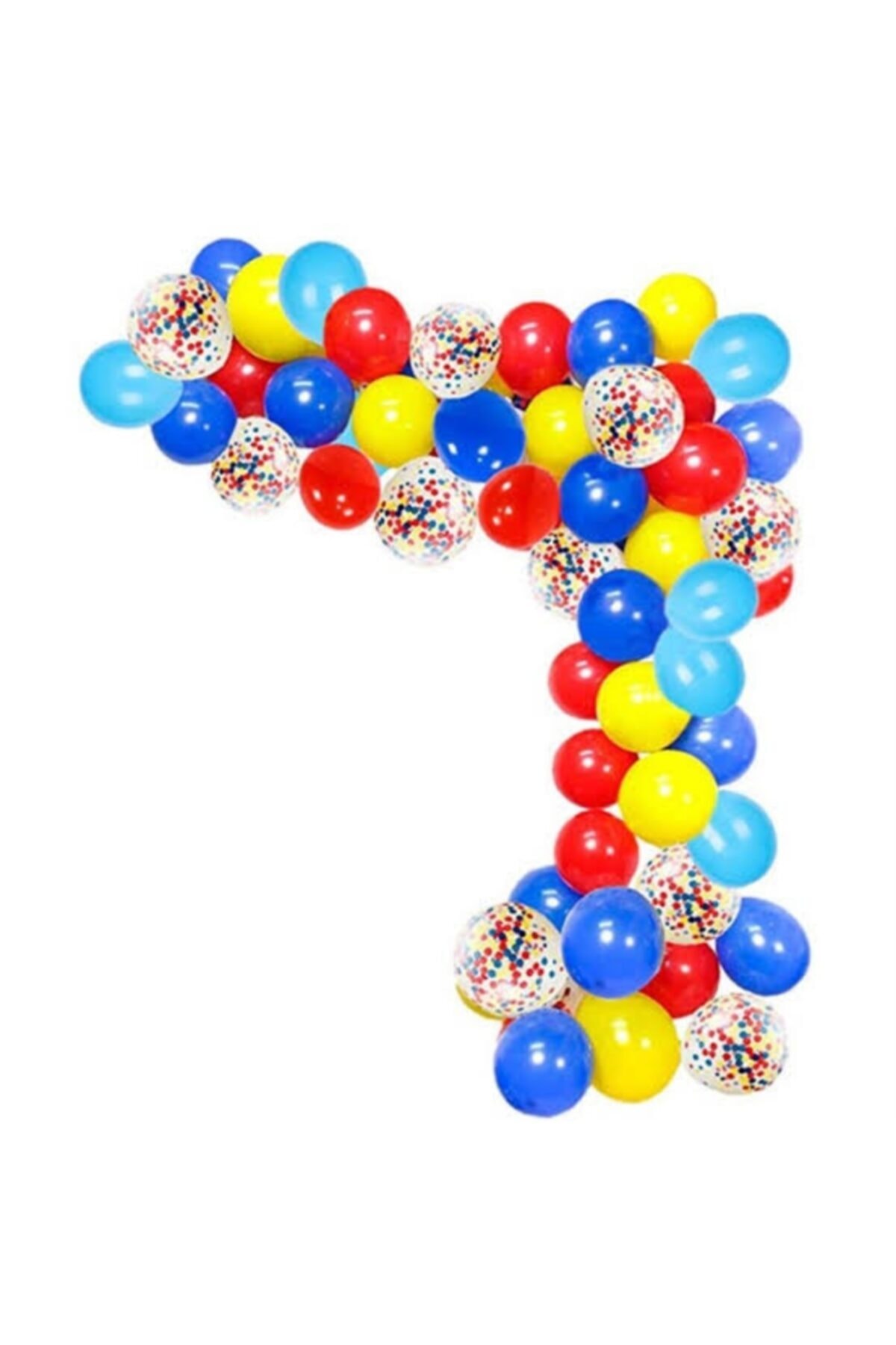 PartiVar Rengarenk Sarı Kırmızı Mavi Balon Zinciri