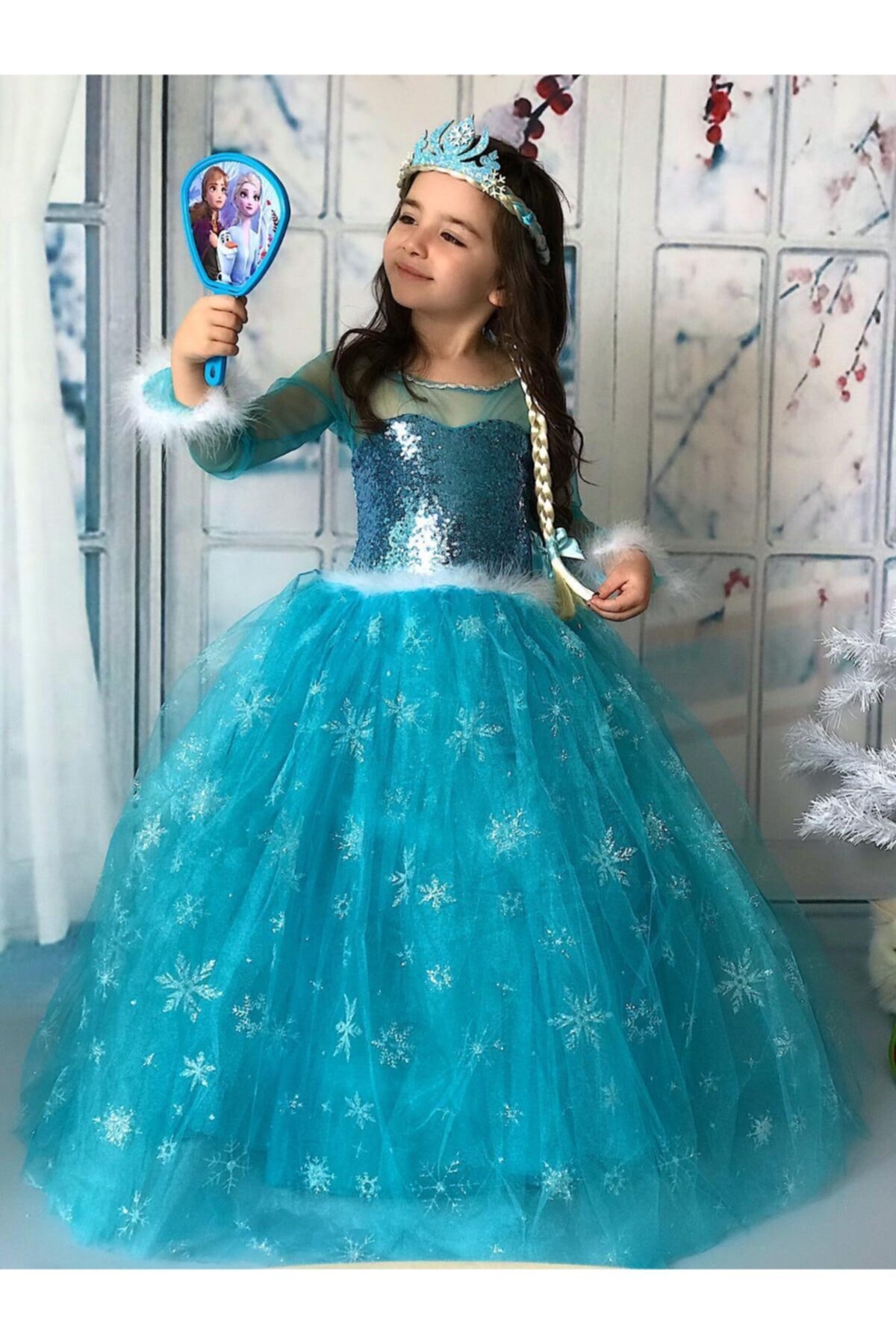 edtakids tekstil Elsa Frozen Elbise Kostüm