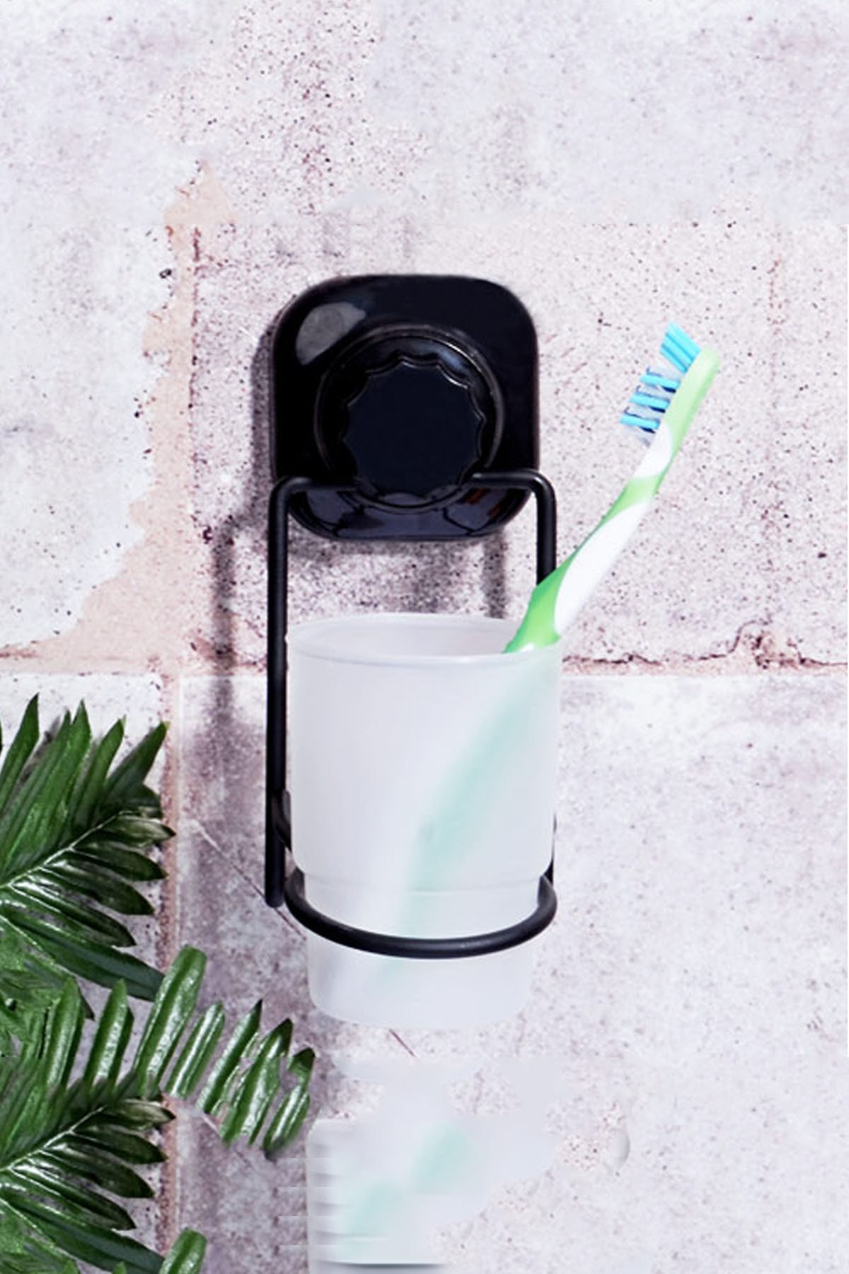 Kosova Siyah Mat Yapışkanlı Diş Fırçalık