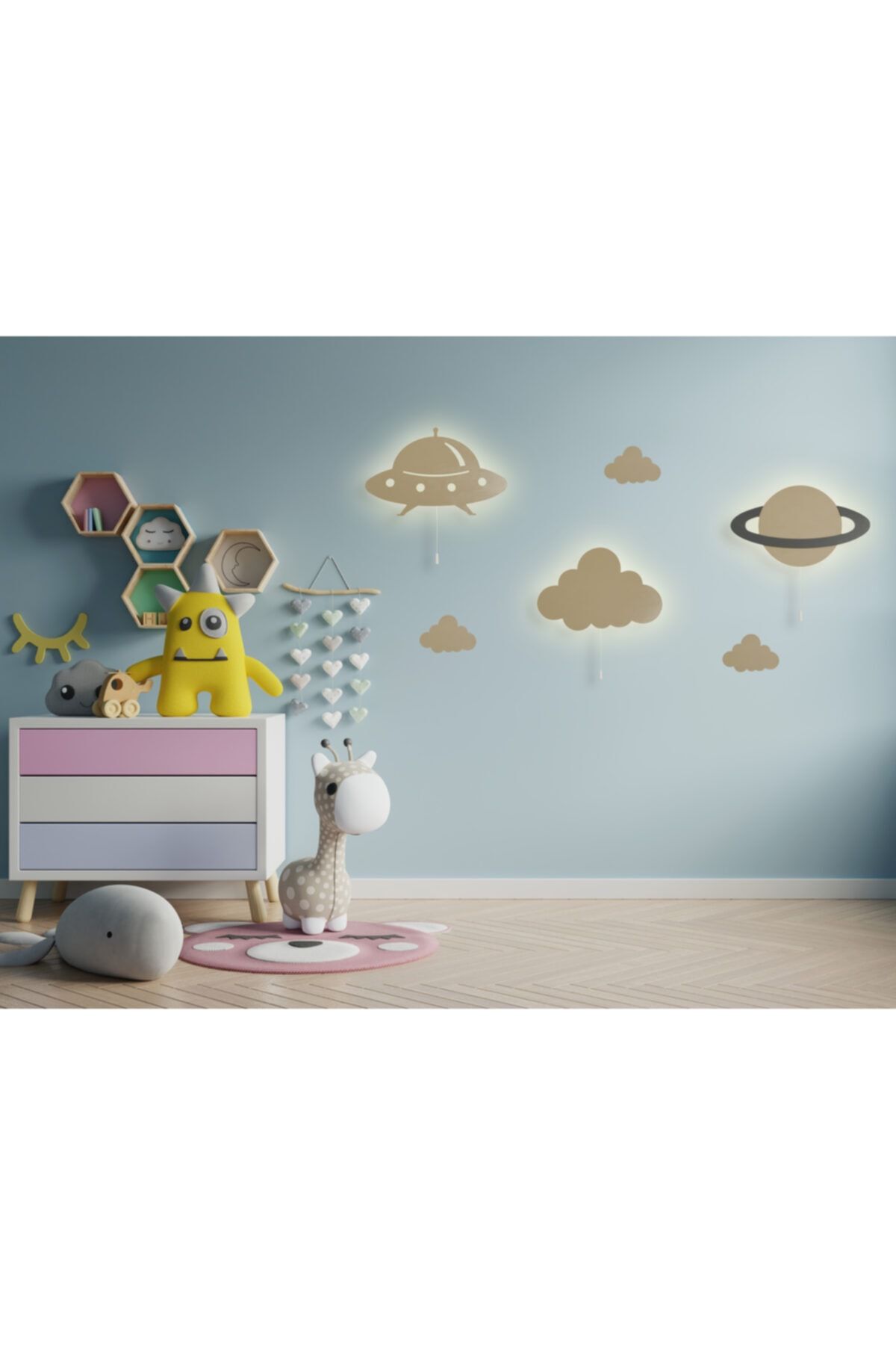 tinytigerstore Ufo Satürn Bulut 3'lü Set