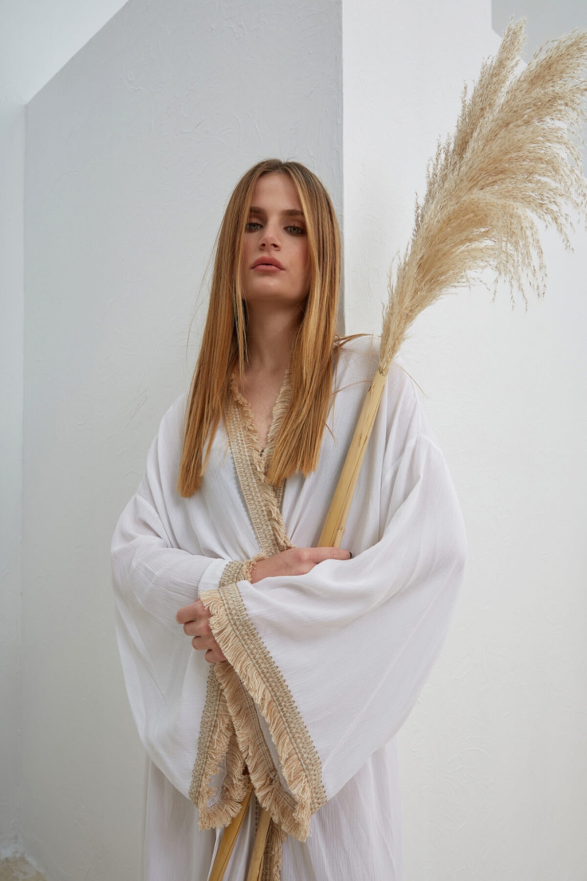 GRACE&KELLY Beyaz Kimono
