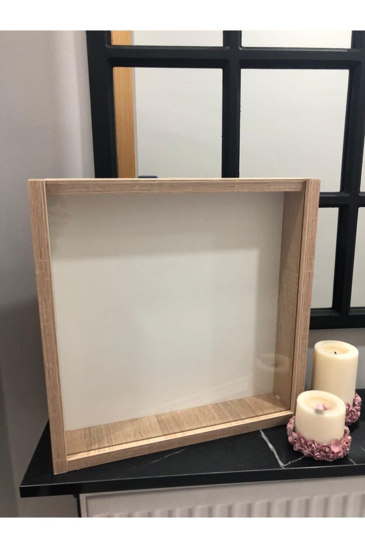 TORMAN MOBİLYA 40*40 Ahşap Rengi Camlı Çerçeve