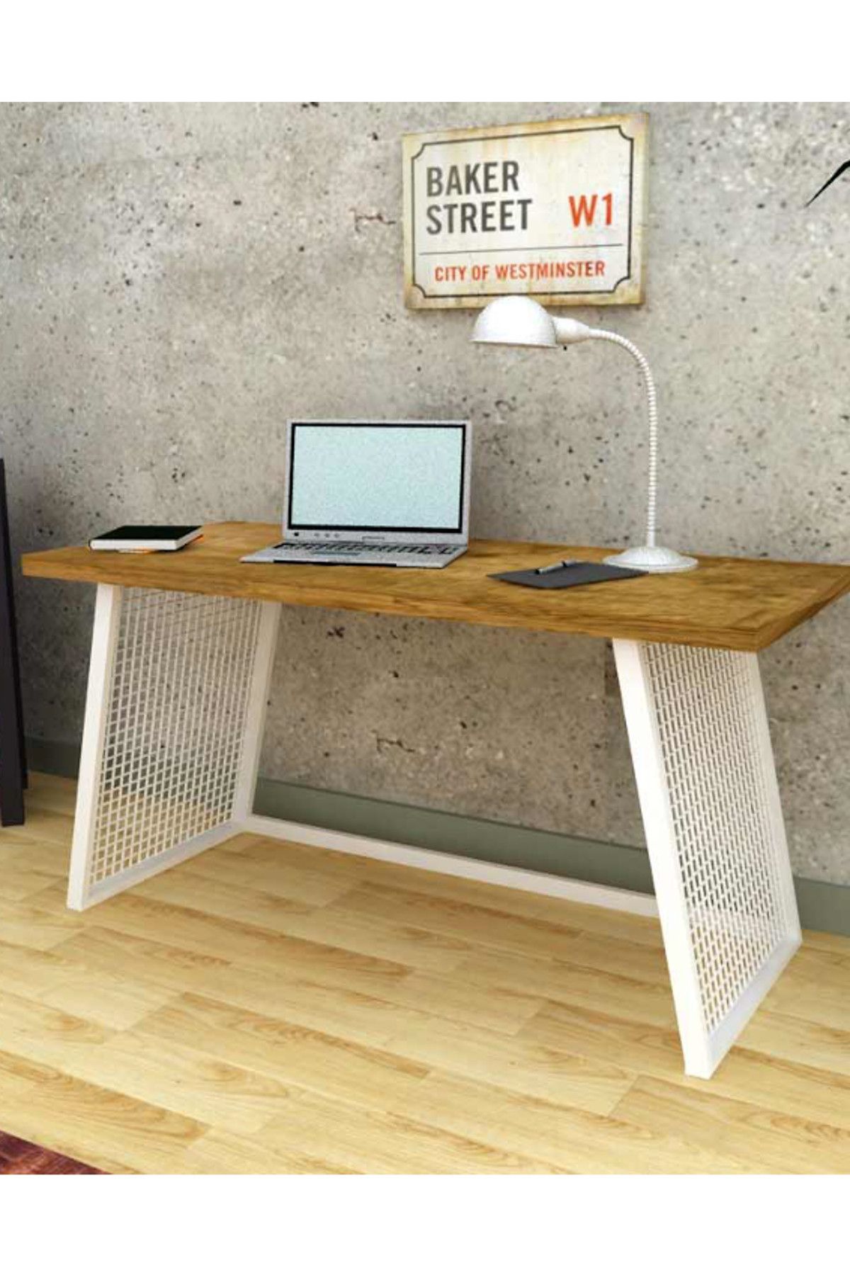 Archi Ahşap Atölyesi Akron Grid White Çalışma Masası 180 Cm