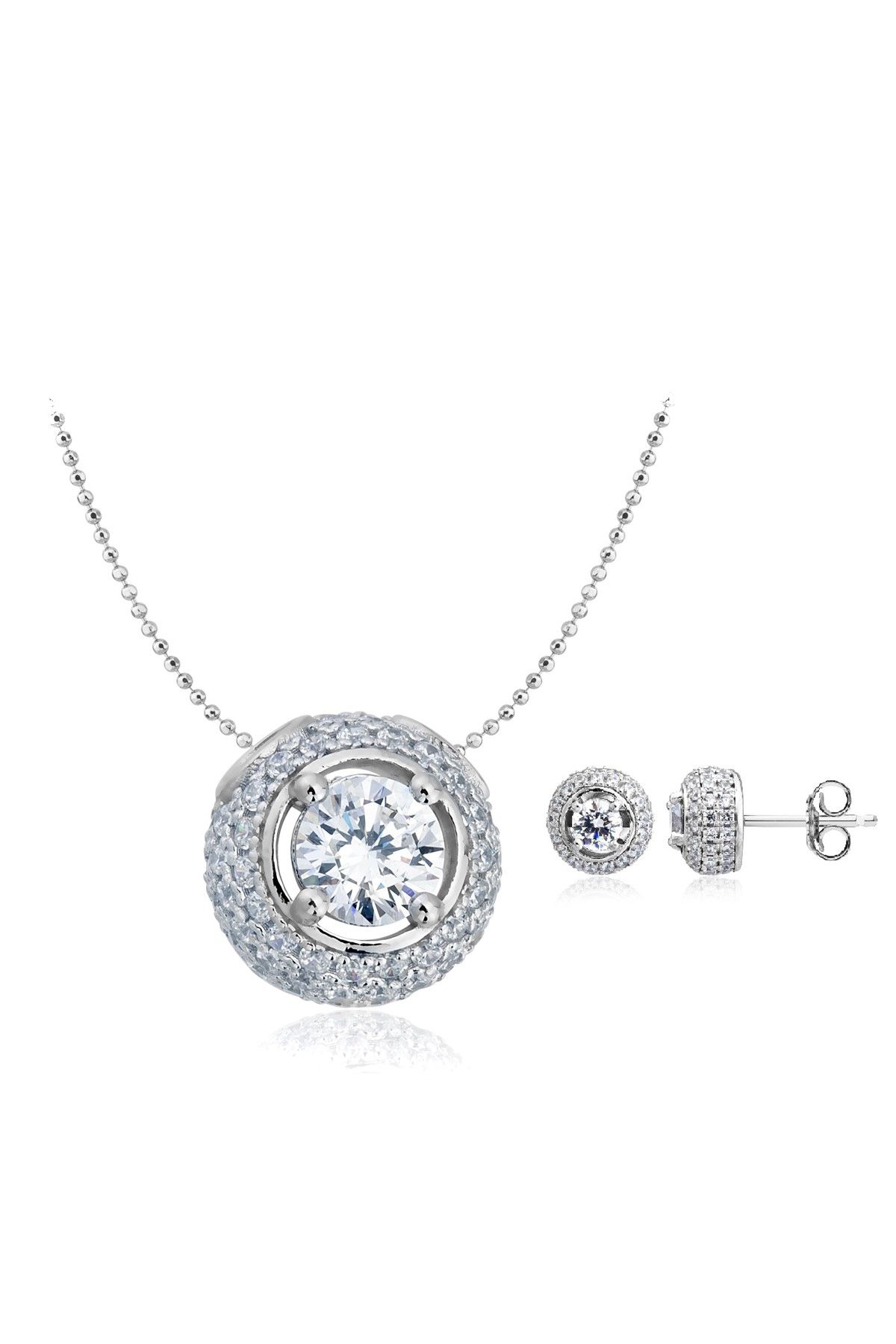 Carat Laboratories Kadın 3,32 Carat Kolye Küpe Set CS20615