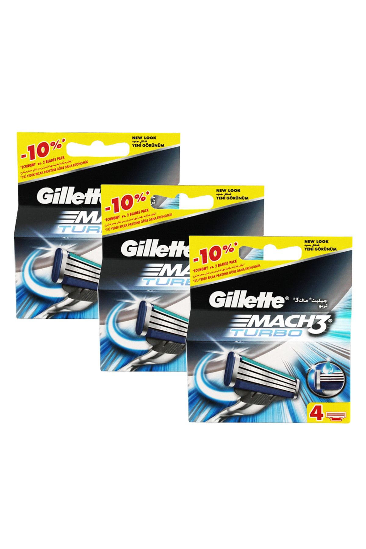 Gillette Tıraş Bıçağı12'Li Mach-3 Turbo Başlık