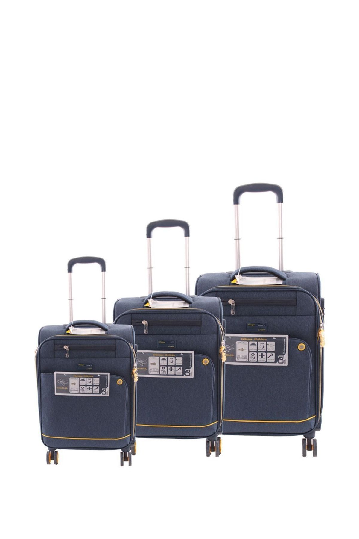 VERAGE Lacivert Unisex Kumaş Valiz Seti 1054208862189
