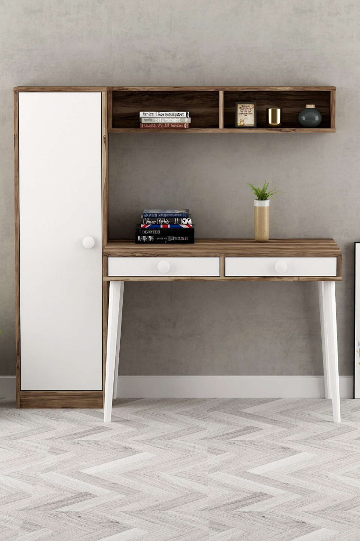 sanal mobilya nebraska calisma masasi kitaplik dolapli leon p beyaz fiyati yorumlari trendyol