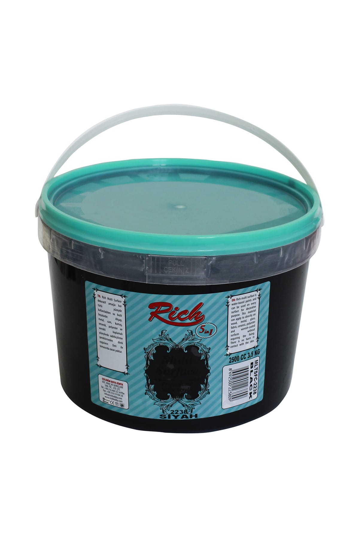 Rich Multi Surface Akrilik Boya 2500ml. N:2238 Siyah