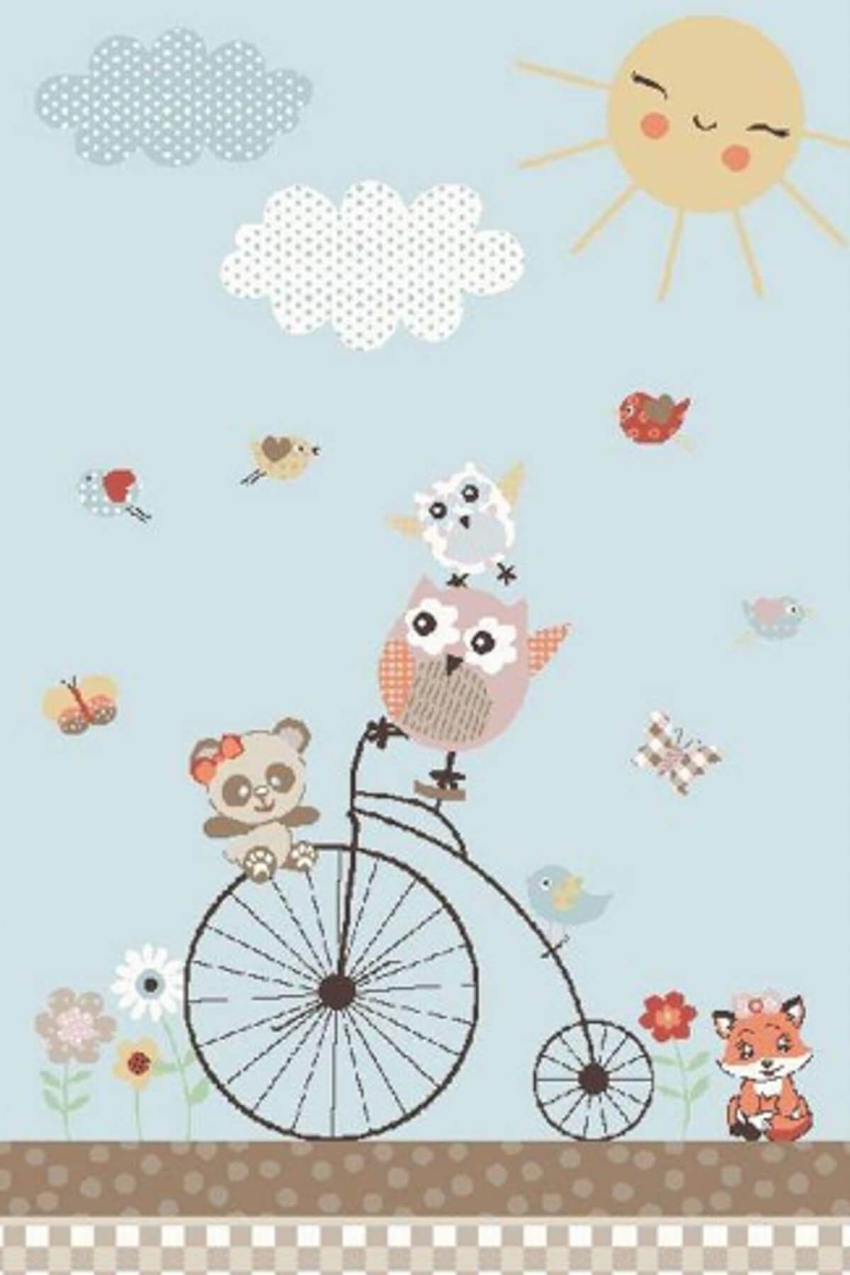 Confetti Sunny Day 133x190 A.mavi Oymalı Çocuk Halısı