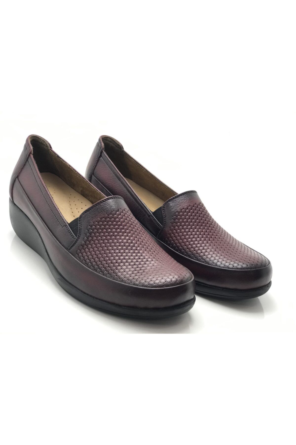 MAGIC SHOES Deri Tam Ortopedik Iç Tabanlı Bordo Anne Ayakkabısı