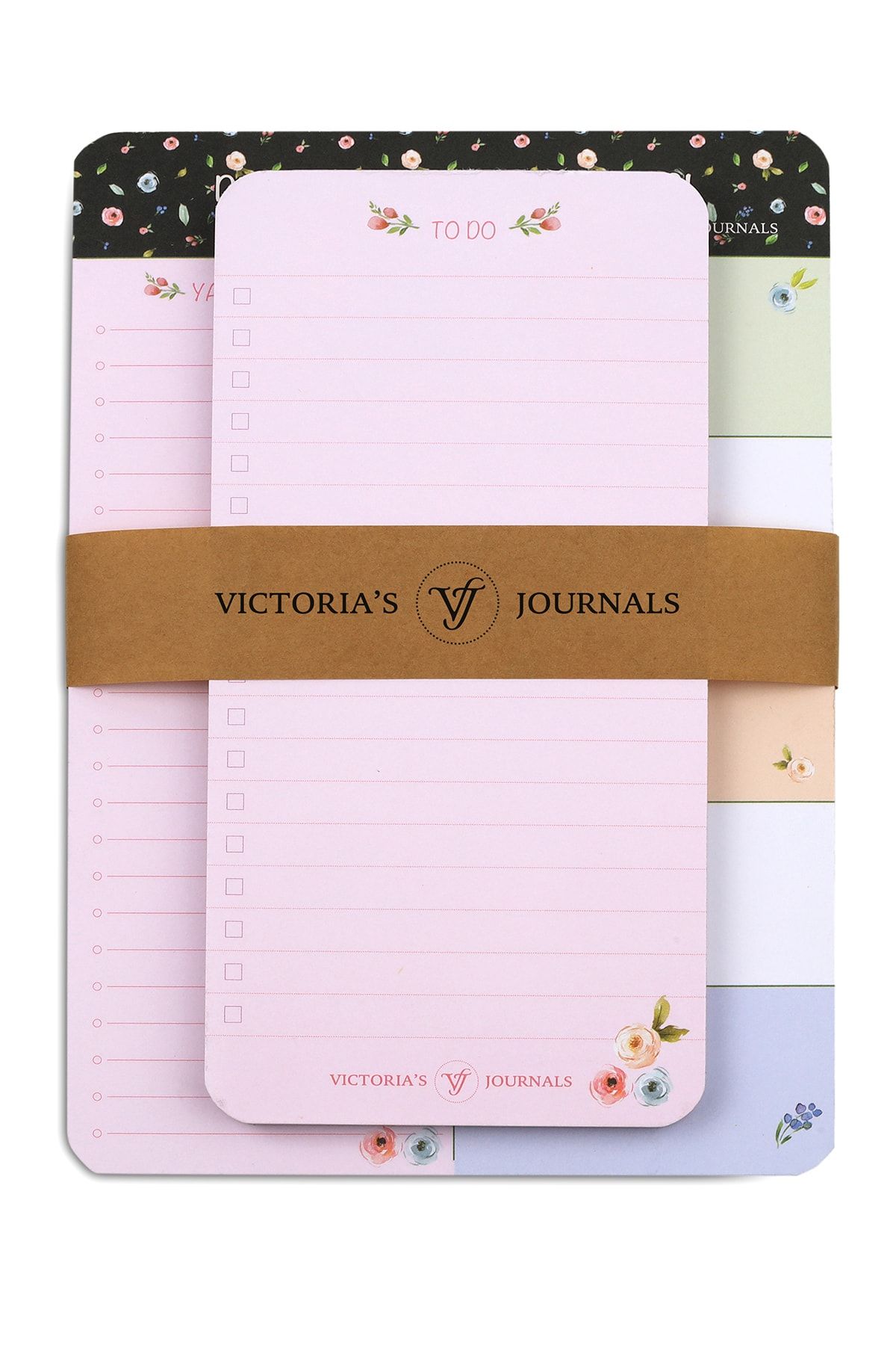 Victoria's Journals Ders Çalışma Seti 2 Li Polka Flowers