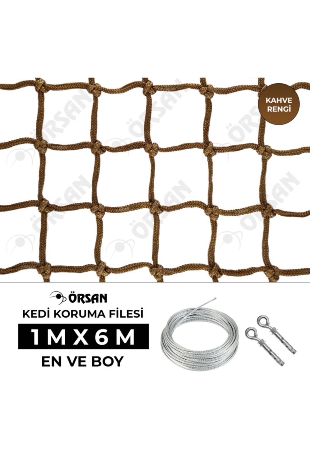Örsan File Kedi Filesi 1mx6m Kahverengi - Kedi Balkon Filesi - Kedi Koruma Filesi