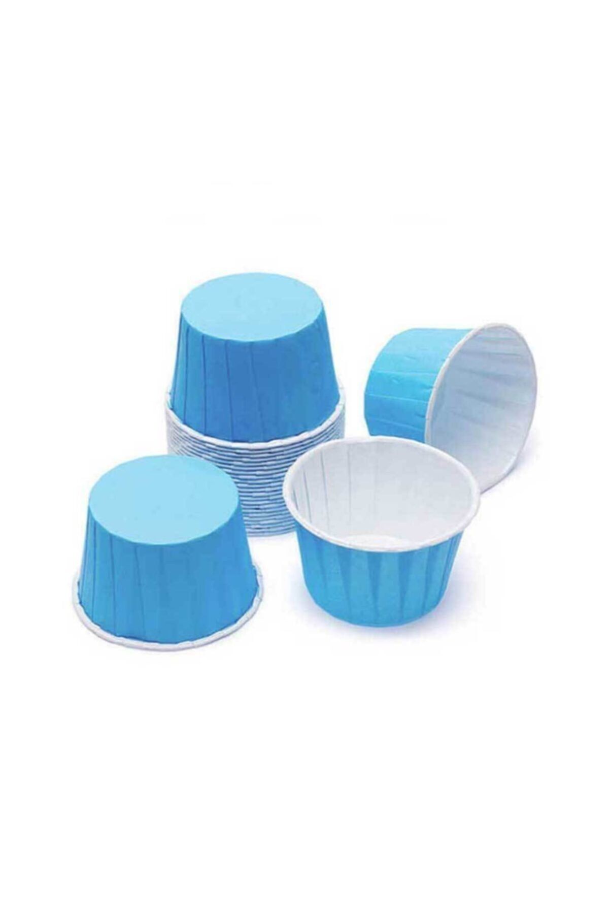 Partioutlet Mavi Renk Kap Kek Muffin Kabı 50 Adet Orta Boy