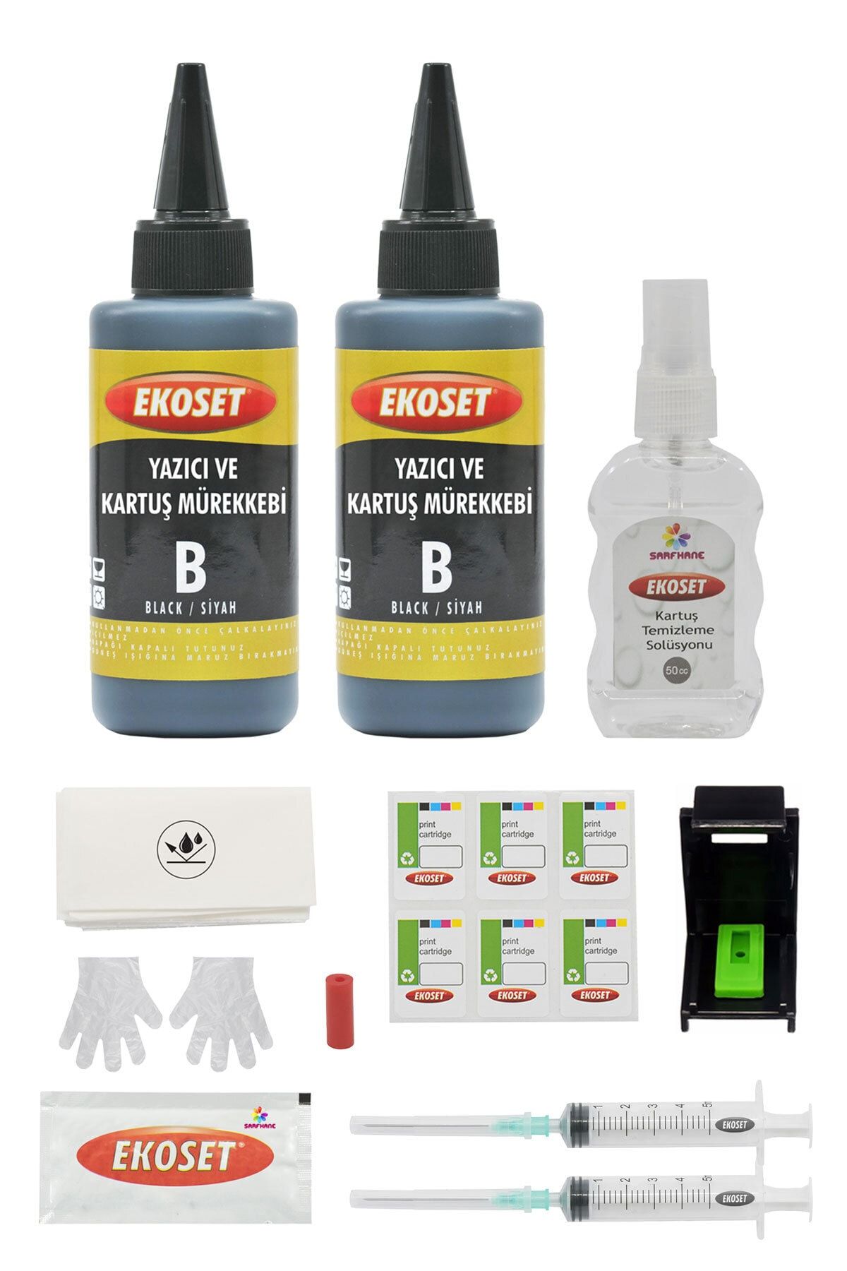 ekoset hp 300 uyumlu siyah kartus dolum seti 2x100ml murekkep fiyati yorumlari trendyol