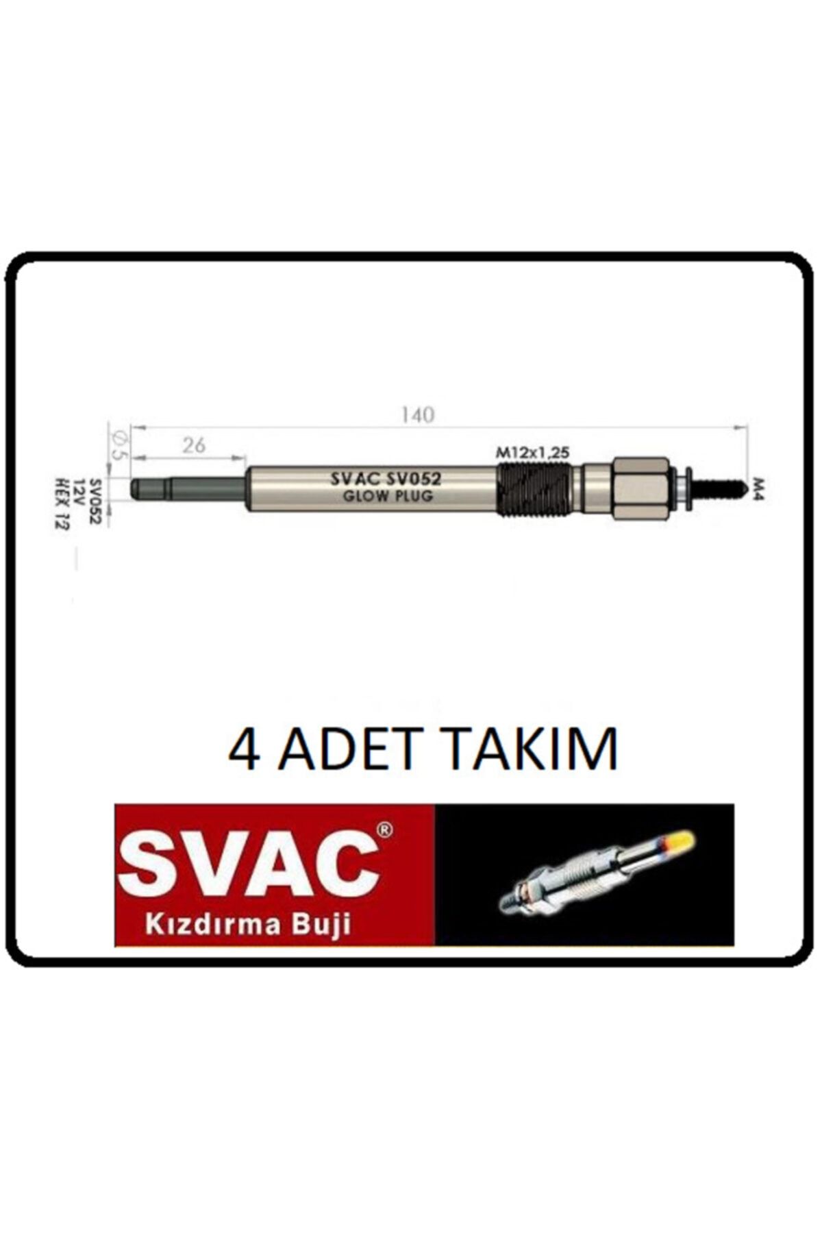 SVAC Kızdırma Bujisi Isuzu Nkr Frontera 2.8tdi J9 J10 04++ 4 Adet Takım Sv052