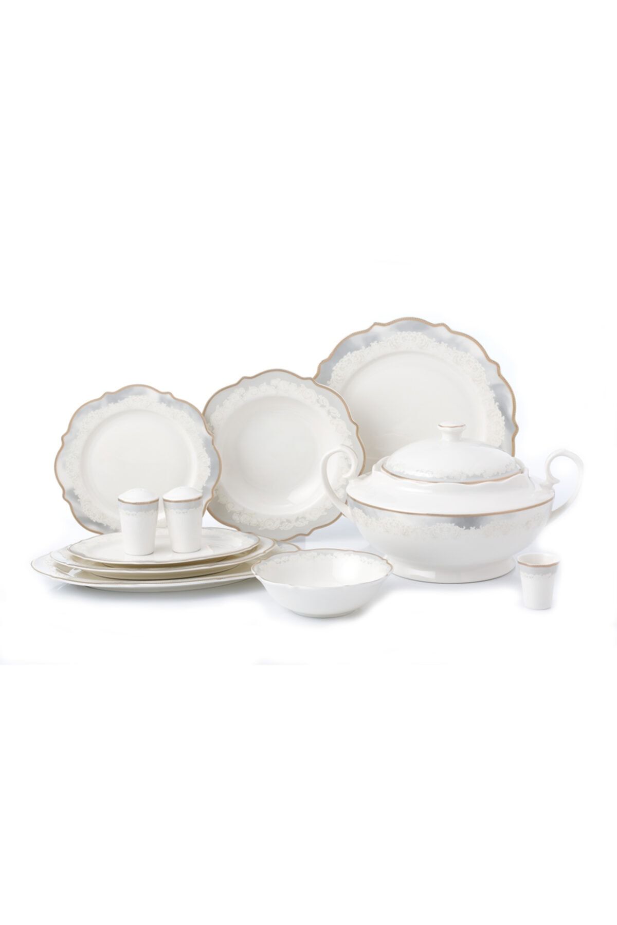 KORKMAZ Eliza Collection Yuvarlak Yemek Takımı 60 Parça