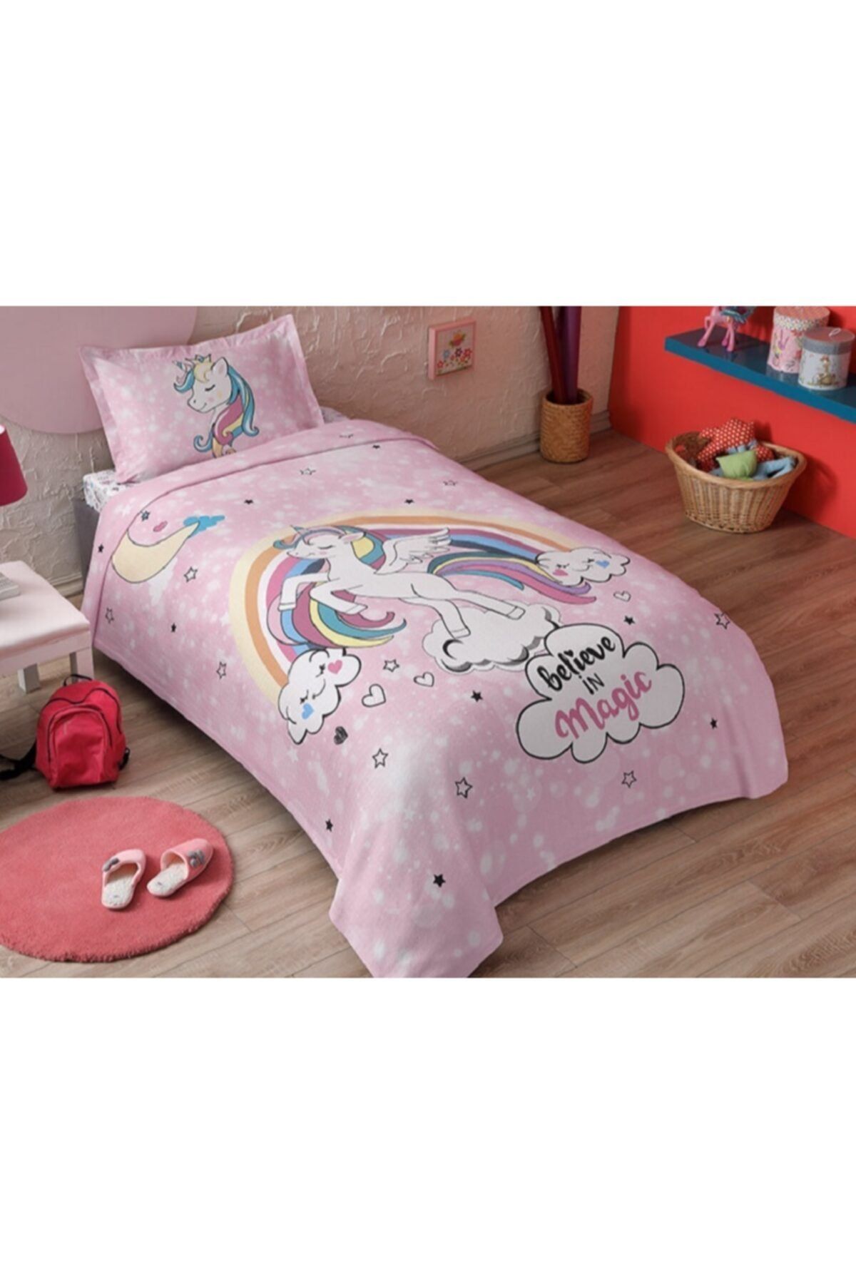 ozdilek unicorn tek kisilik pamuklu pike takimi fiyati yorumlari trendyol
