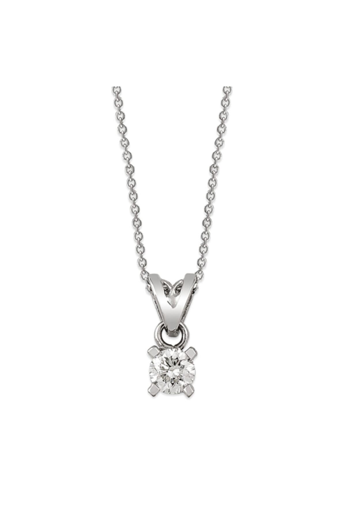 Barok Diamond Pırlanta Tektaş Kolye 0.24ct 18 Ayar
