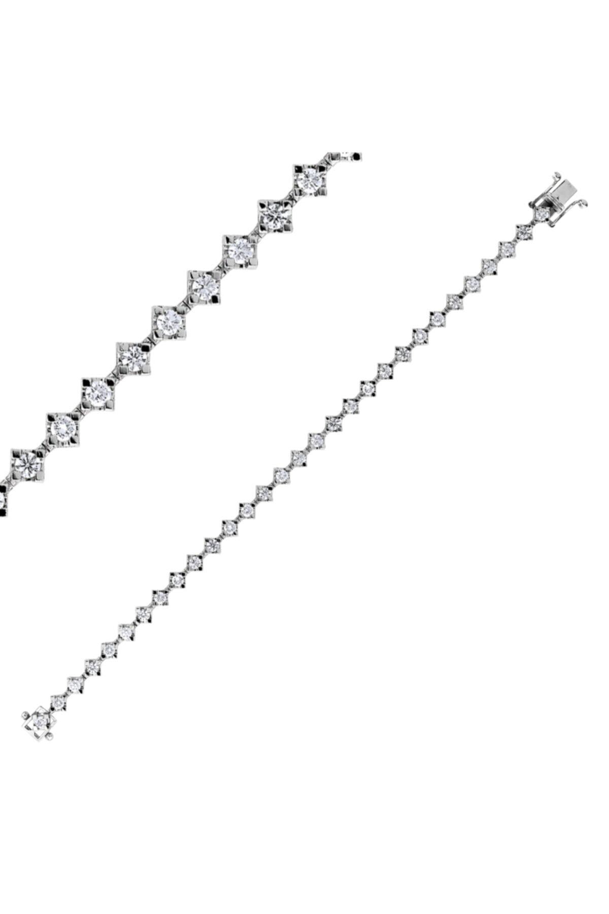Barok Diamond Pırlanta Su Yolu Bileklik 3.23 Ct. G Vs 18k