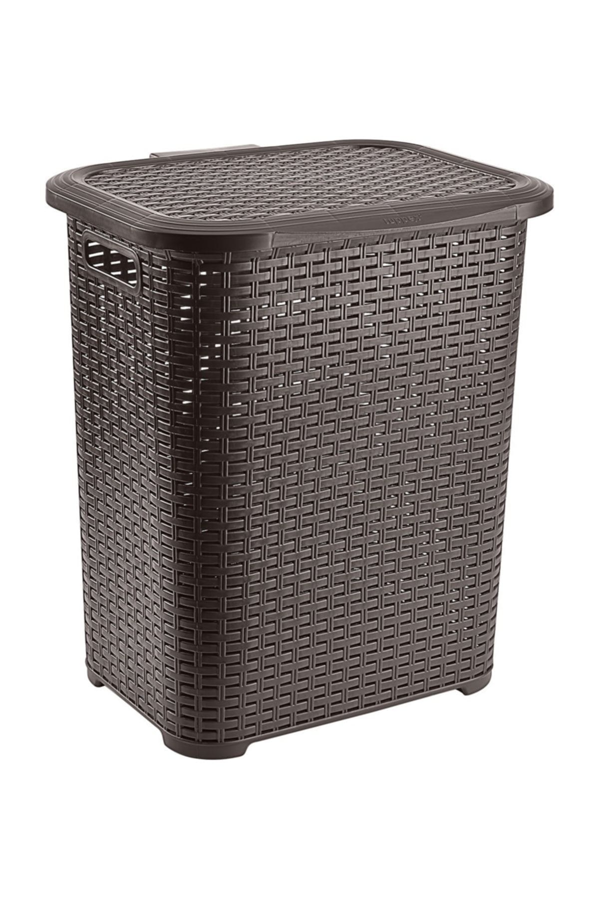 Alper Banyo Tp7019 Eko Rattan Kirli Çamaşır Sepeti 45 Lt. Kahve