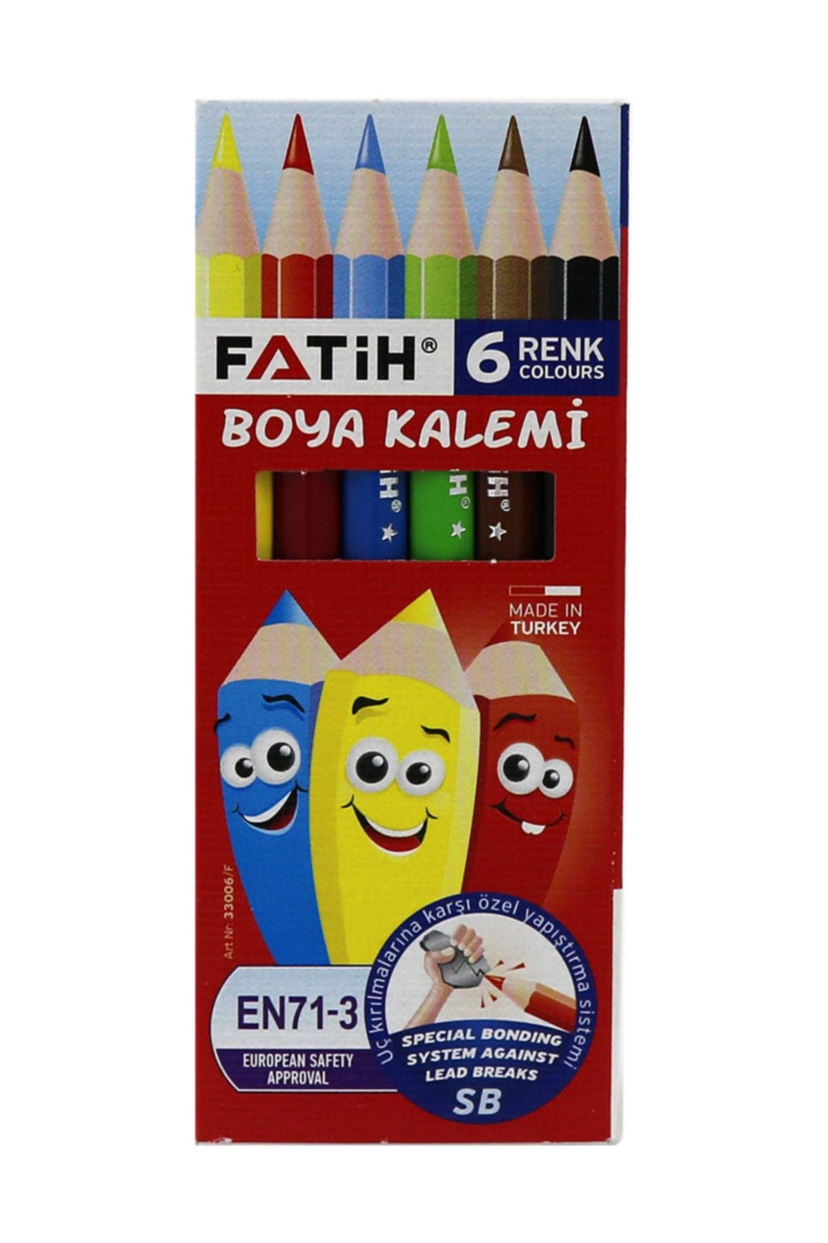 Fatih 6 Renk Yarım Boy Kuru Boya 33006