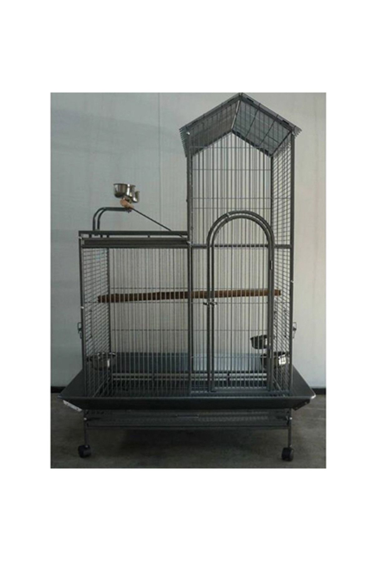 Qh Pet Cage QH11 Papağan Kafesi Gümüş Gri 93x69x160cm