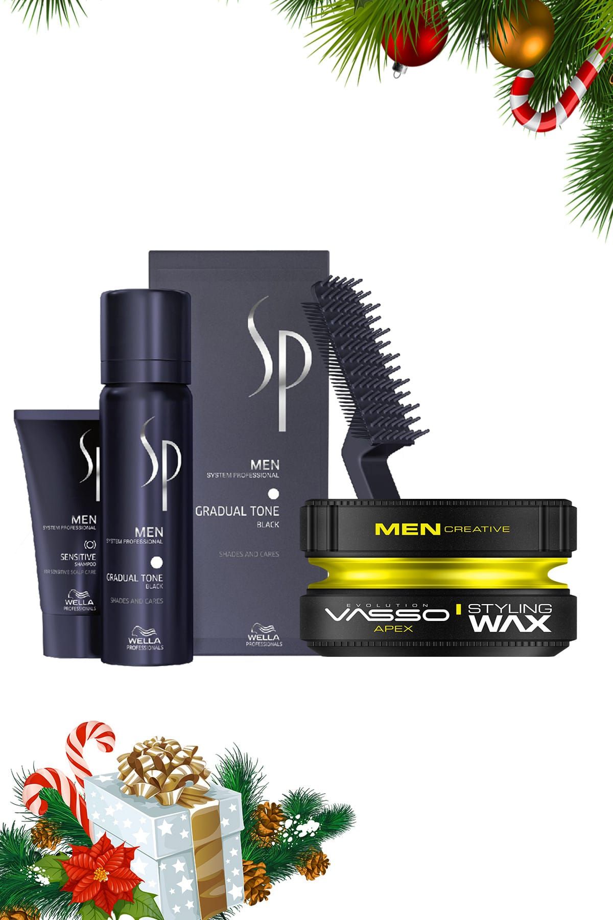Wella Erkeklere Özel Saç Bakım Seti - SP Men Pigment Mousse Siyah 60 ml +Apex Mat Wax 150 ml 2840095040012