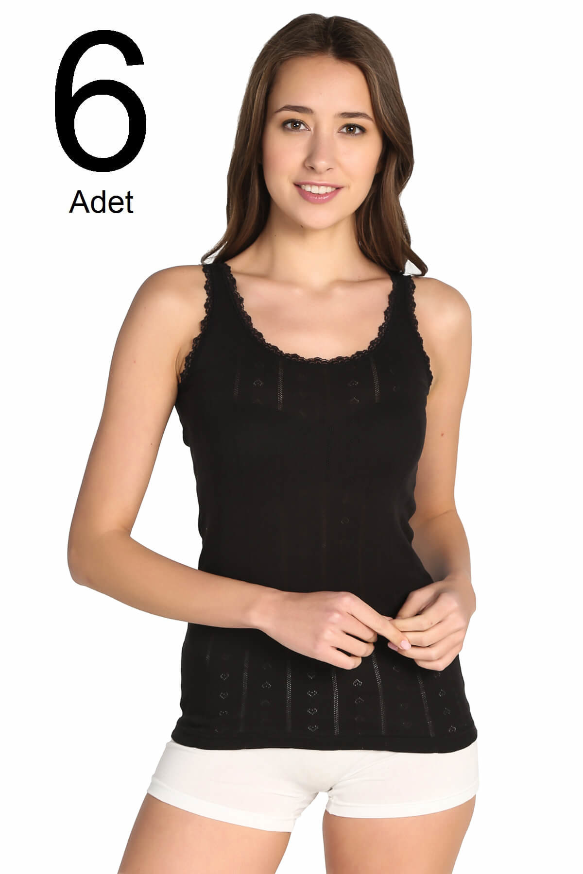 Berrak Kadın Siyah 6'lı Paket  Atlet ELF568BER80496